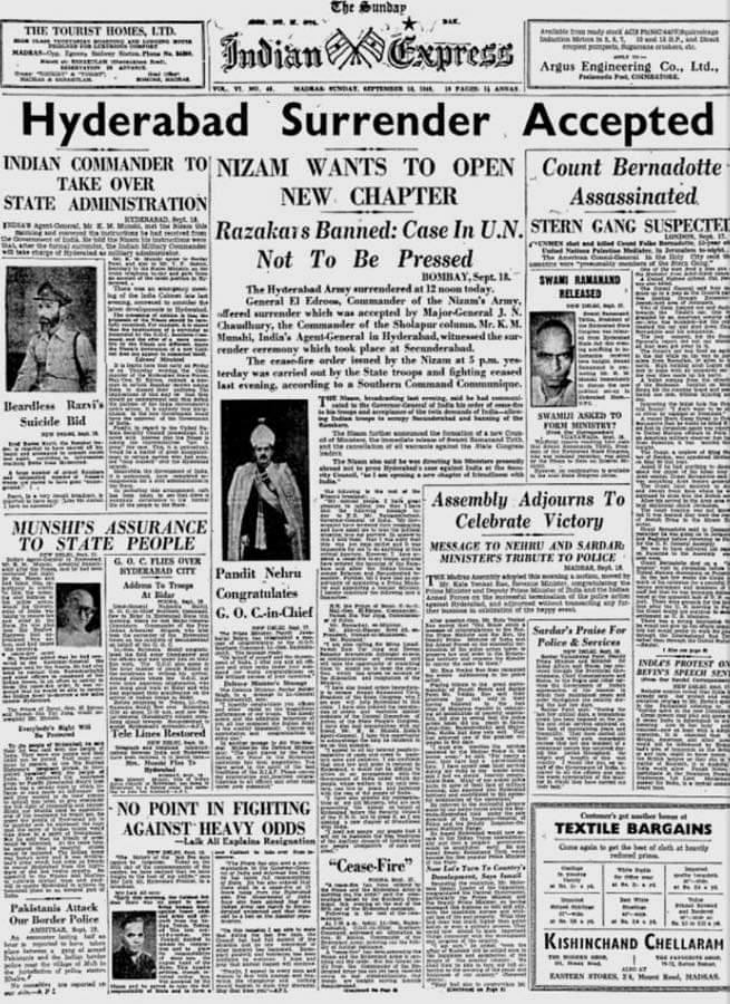 Hyderabad did not attain Independence on 15 August 1947